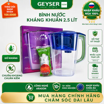 Bình Nước Kháng Khuẩn Geyser Mini 2,5L - Hàng Chính Hãng Geyser Việt Nam