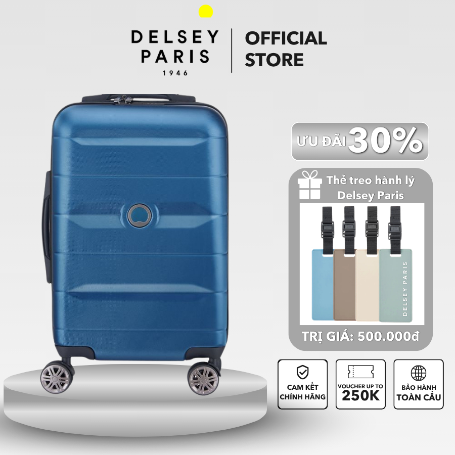 [15.9 - 17.9 | Quà gối cổ] Vali kéo Comete 4 - Vali Delsey Paris cao cấp bảo hành chính hãng quốc tế
