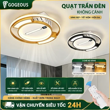 Quạt Trần Không Cánh Có Đèn LED GOGEOUS Quạt Trần Thông Minh Không Cánh Mỹ Quan Ánh Sáng 3 Màu