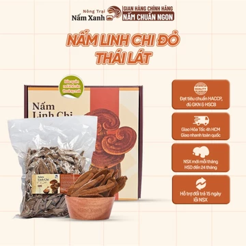 1Kg Nấm Linh Chi Đỏ Thái Lát (Việt Nam) Còn Lớp Bào Tử Tốt Cho Sức Khỏe - Nấm Xanh