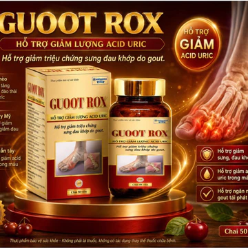 Viên uống GOUT ROX hỗ trợ giảm triệu chứng sưng đau khớp do gout, giảm lượng Acid Uric - Hộp 50 viên