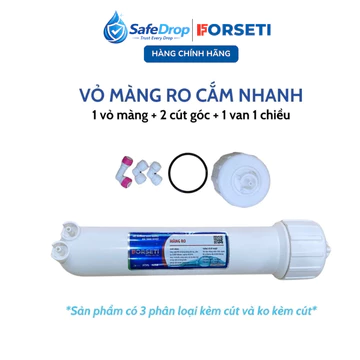 Vỏ Màng RO Số 4 Cốc Đựng Màng RO Loại Cắm Nhanh Kèm Cút Và Van Dành Cho Máy Lọc Dùng Màng R.O Rời