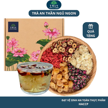 Trà dưỡng tâm an thần ngủ ngon 5 vị thảo mộc TMAN (Hộp 30 +Quà tặng) an thần ngủ ngon, thanh lọc cơ thể