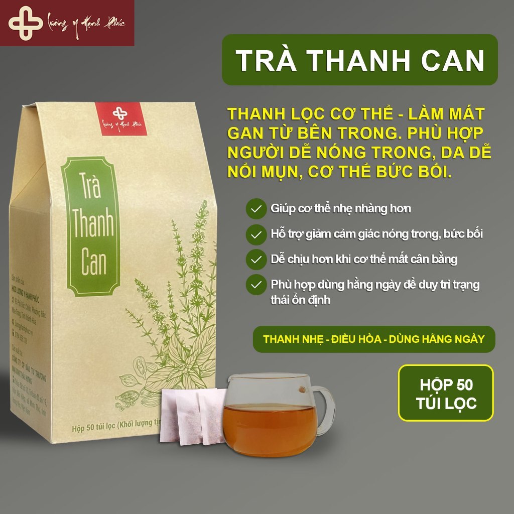 Trà Thanh Can - Trà thảo mộc 13 vị thanh nhiệt mát gan dùng cho cân bằng cơ thể - Hộp 50 túi lọc