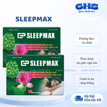 ⭐️Sleep Max hỗ trợ dưỡng tâm an thần, tạo giấc ngủ sâu, giảm âu lo căng thẳng - hộp 30 viên
