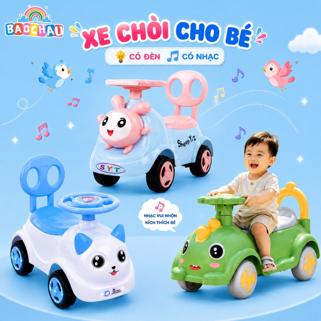 XE CHÒI CHÂN THỎ, XE CHÒI CHÂN KHỦNG LONG CUTE CHO BÉ YÊU CÓ CỐP CHO BÉ