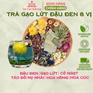 Combo 10 Gói Trà Thảo Mộc Gạo Lứt Đậu Đen Xanh Lòng (Gồm: Đậu Đen Xanh Long, Gao Lứt, Hoa Cúc, Hoa Nhài, Táo Đỏ