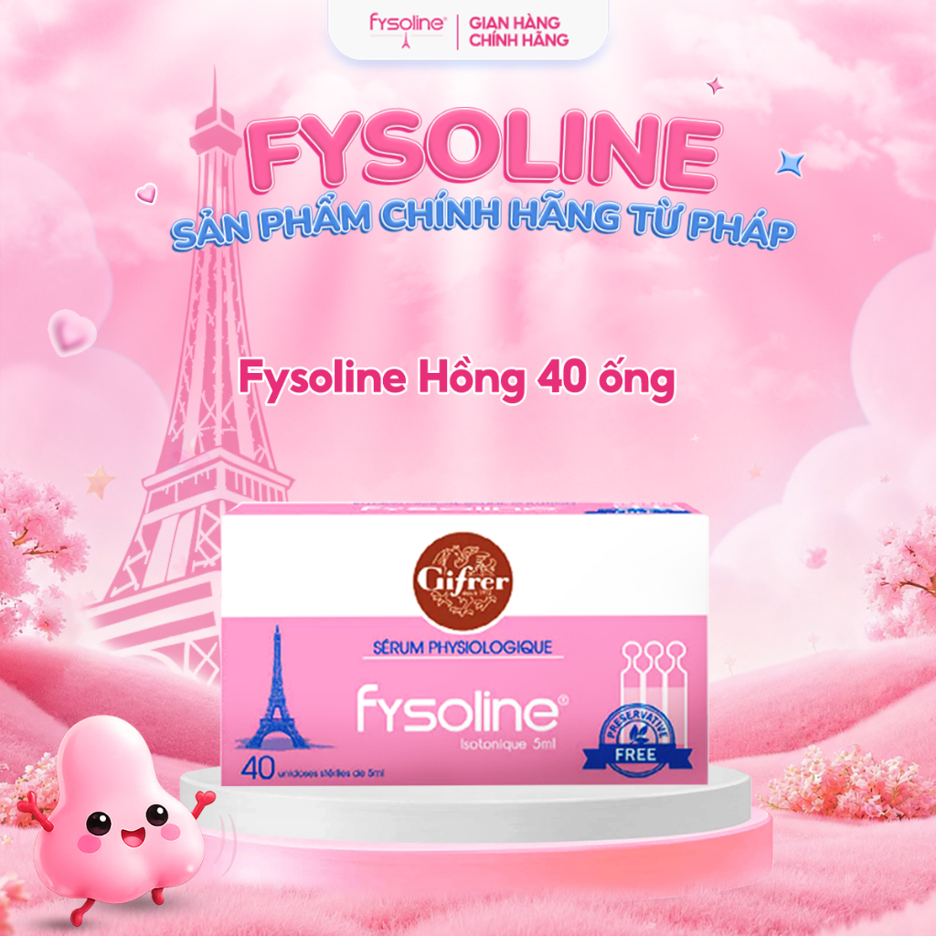 Fysoline - Nước muối sinh lý Pháp - Vệ sinh mắt, mũi, miệng cho bé - Hộp 40 ống x 5ml