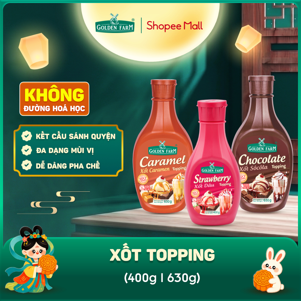 Xốt Topping Golden Farm (400g/630g) hương vị thơm ngon, sánh quyện, màu sắc bắt mắt