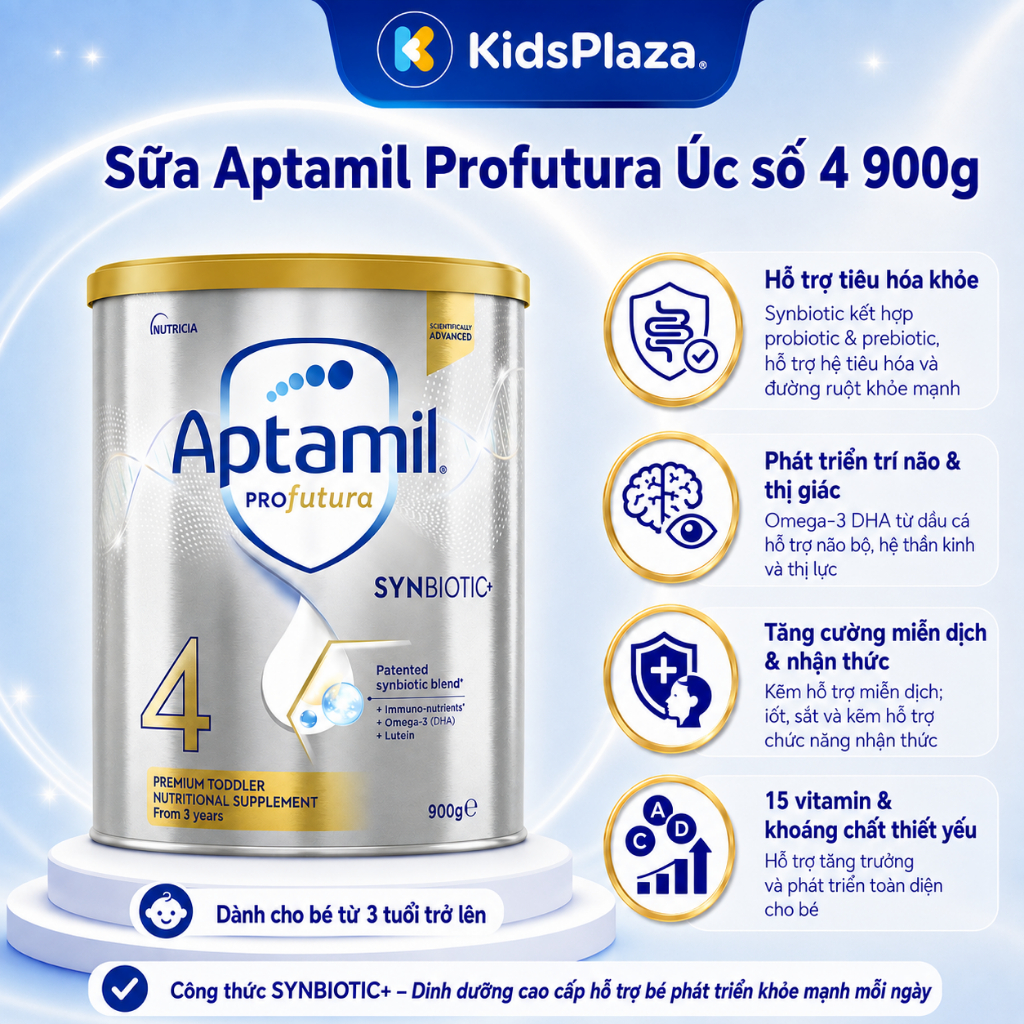 [TEM BẮC NAM] Sữa Aptamil Profutura Úc 900g cho bé chính hãng số 3/ số 4 (Date mới t4/2028)  - Kids Plaza
