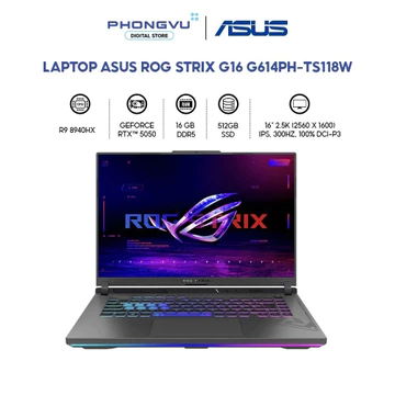Laptop Gaming Asus ROG Strix G16 G614PH Ryzen 9 8940HX - RTX 5050 - 16GB - 512GB SSD - Win 11 - BH 24 Tháng