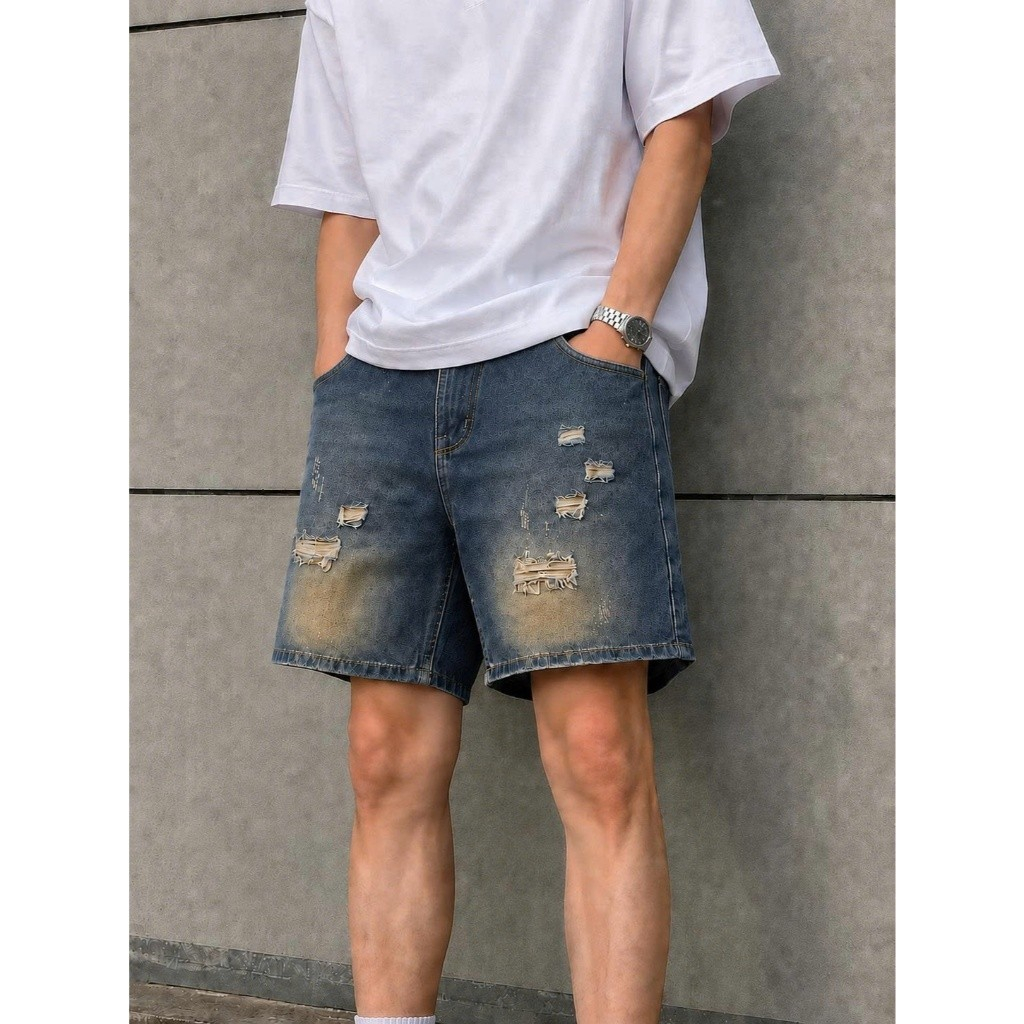 45kg-85kg Combo Quần short jean nam trơn màu đen trên gối trẻ trung thoải mái Tfashion-shop-ms001 | BigBuy360 - bigbuy360.vn