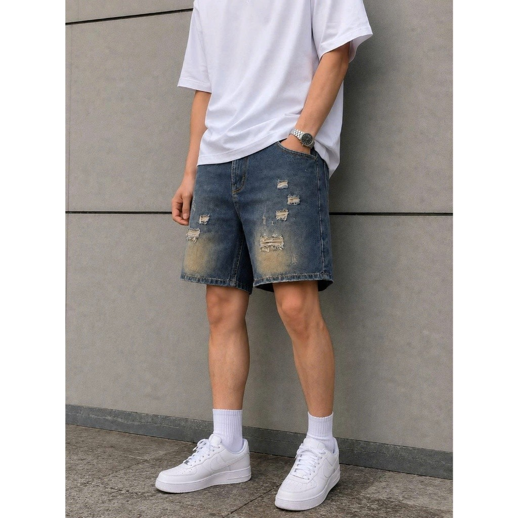45kg-85kg Combo Quần short jean nam trơn màu đen trên gối trẻ trung thoải mái Tfashion-shop-ms001 | BigBuy360 - bigbuy360.vn