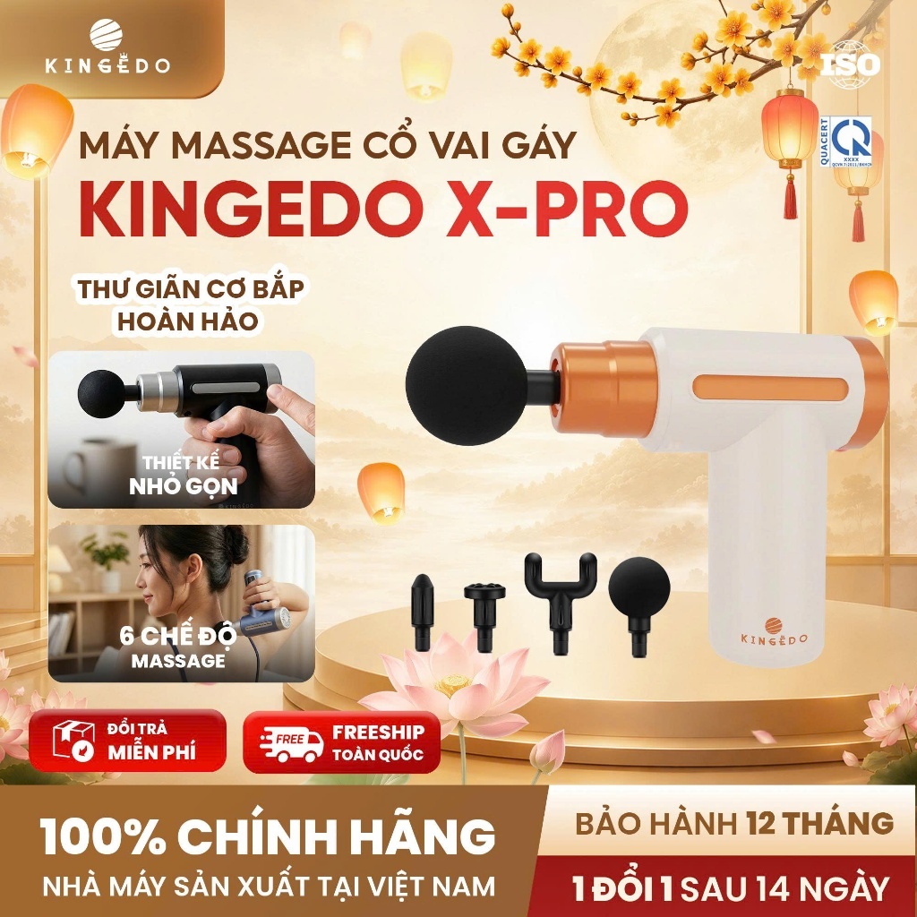 Máy Massage Cầm Tay cảm biến lực Súng massage KINGEDO X-Pro 6 cấp độ Trợ Thủ Phục Hồi Cơ Cho Người Tập Gym Yoga VP