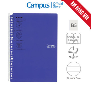 Sổ Còng Nhập khẩu Campus Smart Ring Slim Mỏng Nhẹ Khổ B5-S 26 Còng Sức Chứa 25 Tờ, Màu Tím, Còng Nhựa Có Thể Tháo Rời