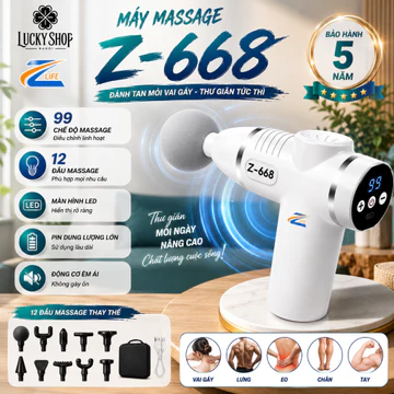 Súng Massage Cầm Tay Cao Cấp, Súng Mát Xa Cầm Tay Mini Kép 8 Đầu Matxa 6 Cấp Độ, Súng Massage