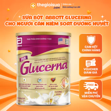 Sữa bột dành cho người tiểu đường, kiểm soát đường huyết Abbott Glucerna hương Vani 380g/ 800g Chính Hãng Thế Giới Sữa