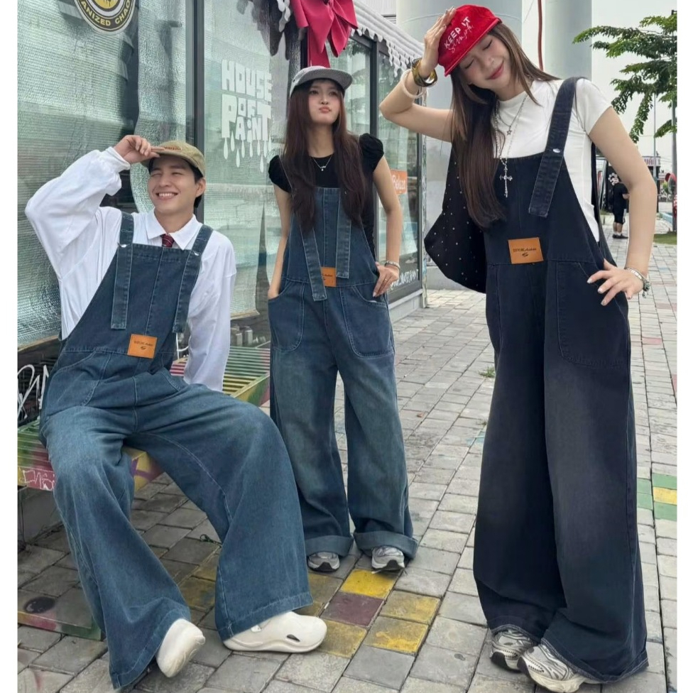 [Deal Độc Quyền ShopeeVIP] Quần Yếm Jean Nữ Ống Rộng Form Unisex Yếm Bò Denim Dày Dặn Che Khuyết Điểm SSSTORE.Aesthetic | BigBuy360 - bigbuy360.vn