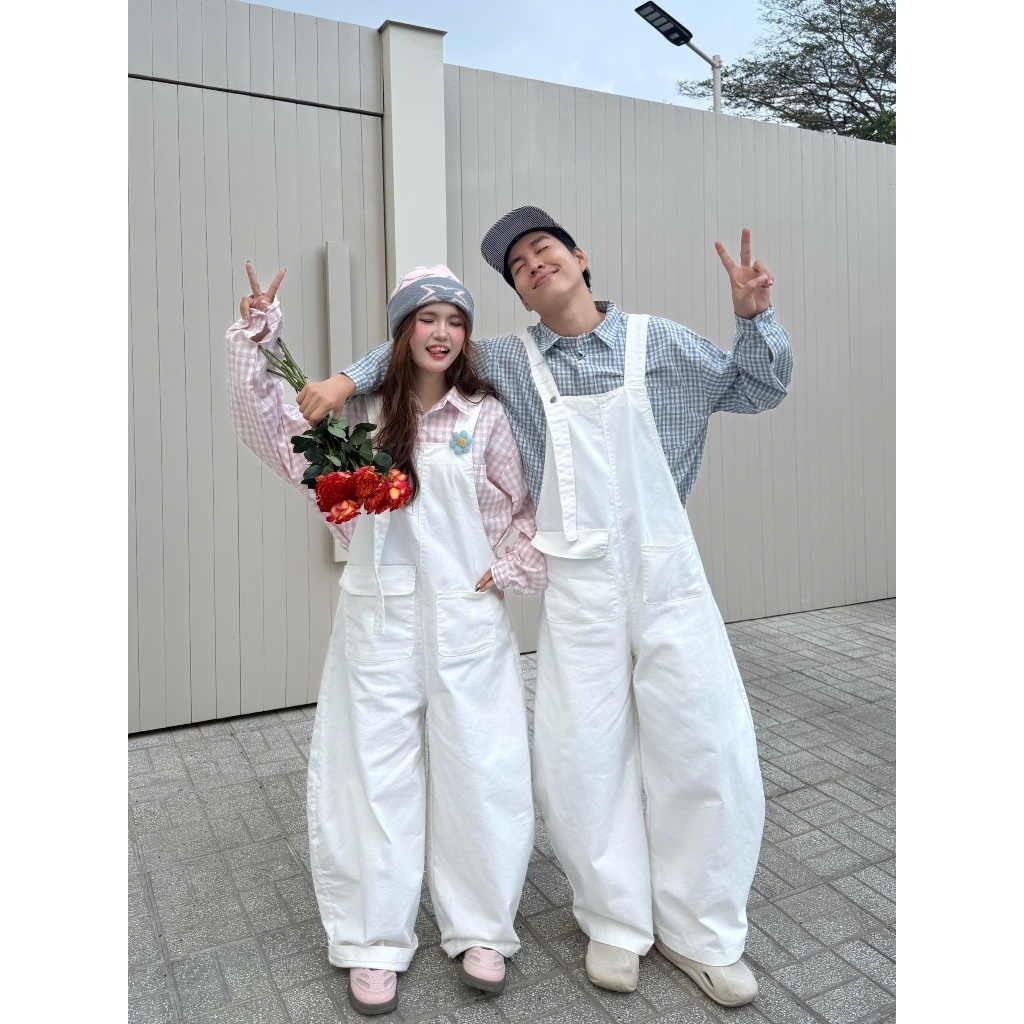 [Deal Độc Quyền ShopeeVIP] Quần Yếm Jean Nữ Ống Rộng Form Unisex Yếm Bò Denim Dày Dặn Che Khuyết Điểm SSSTORE.Aesthetic | BigBuy360 - bigbuy360.vn