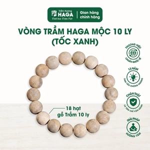 Vòng tay trầm hương HAGA mộc, gỗ trầm nguyên chất, xua đuổi tà khí thu hút tài lộc, thơm trầm dịu nhẹ, 8/10/12/14/16 ly
