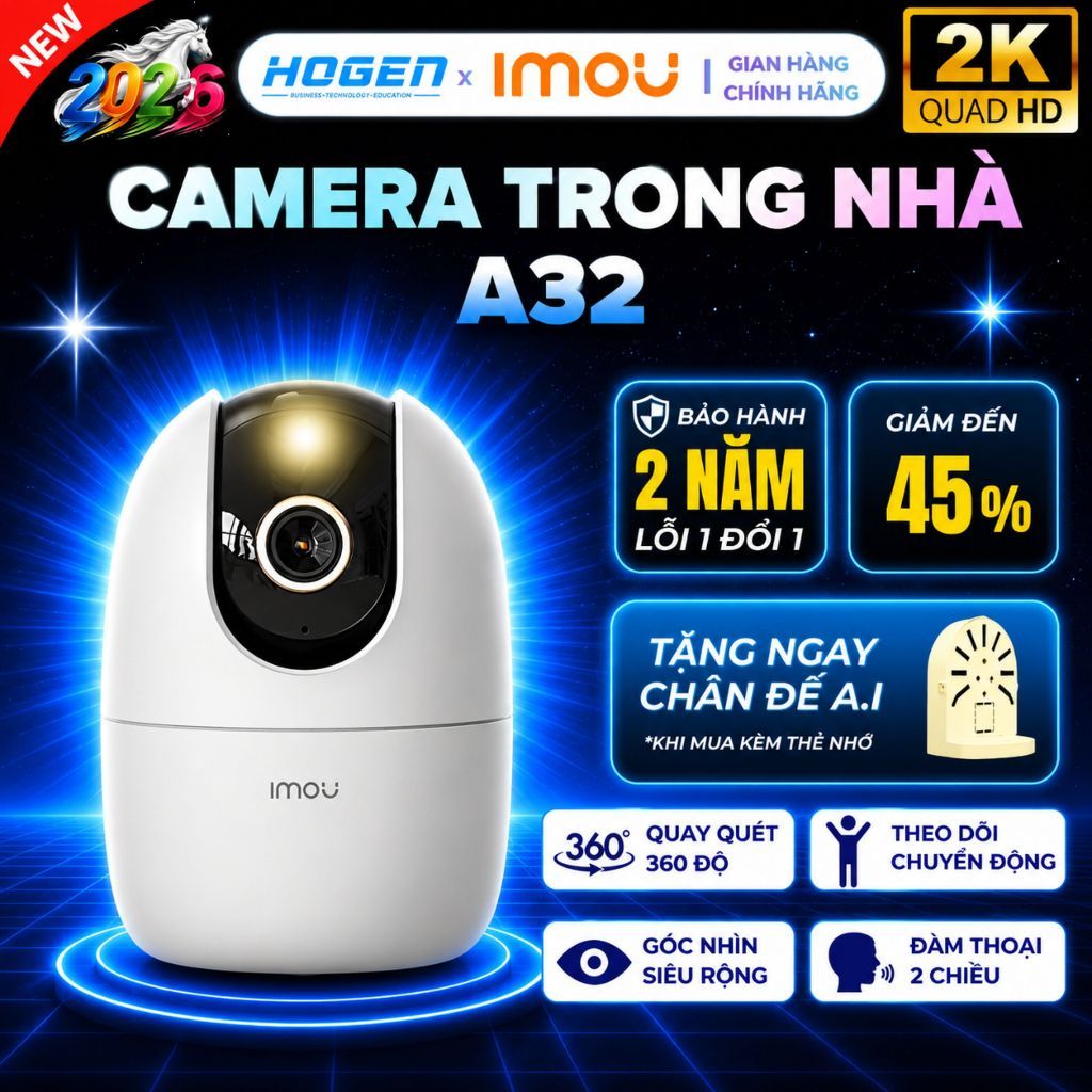 Camera Wifi Imou Trong Nhà A32/A52EP – Quay Quét 360, Đàm Thoại 2 Chiều, Hồng Ngoại Đêm, BH 24TH