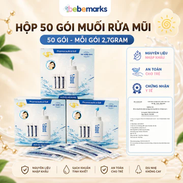 Gói Muối rửa mũi dược phẩm Nasacleans New Zealand, gói rửa mũi sinh học – Dùng kèm bình rửa mũi xoang
