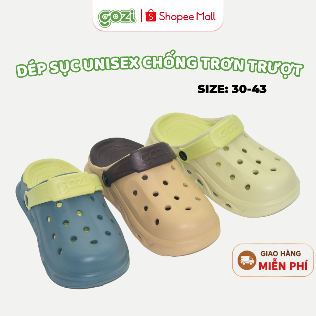 Dép Sục Unisex Gozi, Đế Chống Trơn Trượt, Mix 2 Màu GZ6019