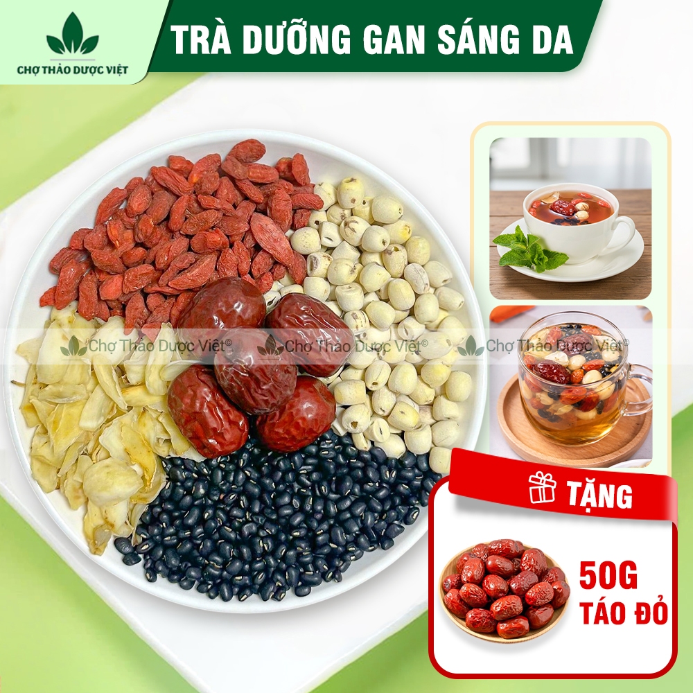 Trà dưỡng gan sáng da, mát gan, bổ huyết, cải thiện nám sạm da, trẻ hoá làn da, set mix sẵn 5 vị