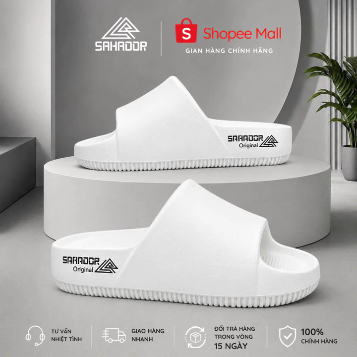 Dép đúc SAHADOR chính hãng quai ngang nam nữ đế cao 4cm êm chân phong cách thời trang Basic fullsize DC04