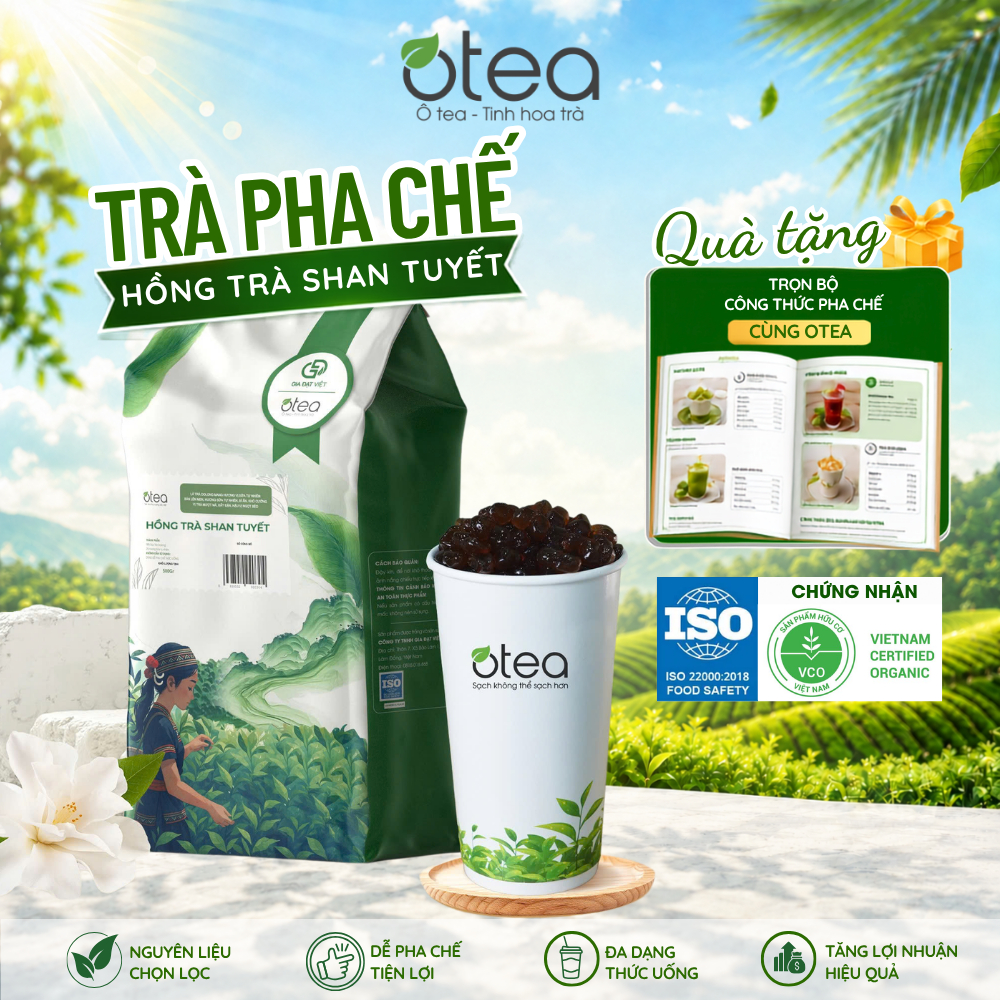 Hồng Trà Shan Tuyết Otea gói 500gr, Hồng trà Otea êm dịu, vị hậu ngọt, chuyên dùng pha chế đậm màu, đậm vị, pha trà sữa