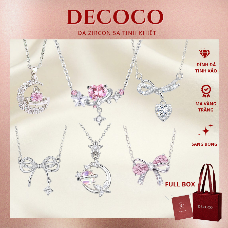 Dây chuyền vòng cổ nữ DECOCO ACC đính đá lấp lánh GRACE ( kèm Túi hộp )