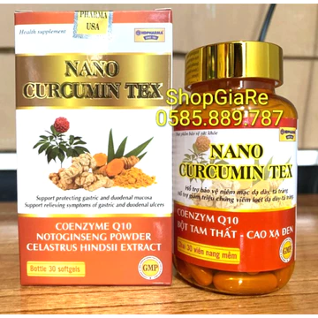 Nano Curcumin Tex viên Nano Curcumin Gold Mật ong hỗ trợ dt viêm loét dạ dày, tá tràng, trào ngược dạ dày thực quản