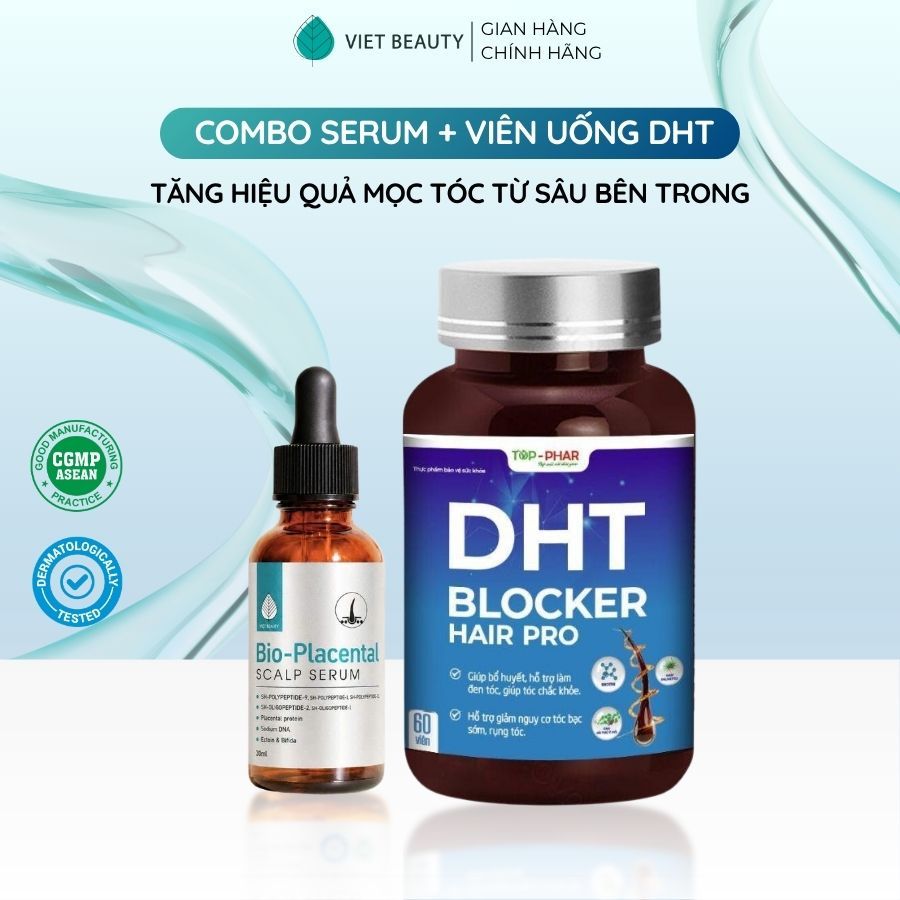 COMBO serum 30ml và viên uống DHT Blocker Good Hair hỗ trợ mọc tóc từ sâu bên trong