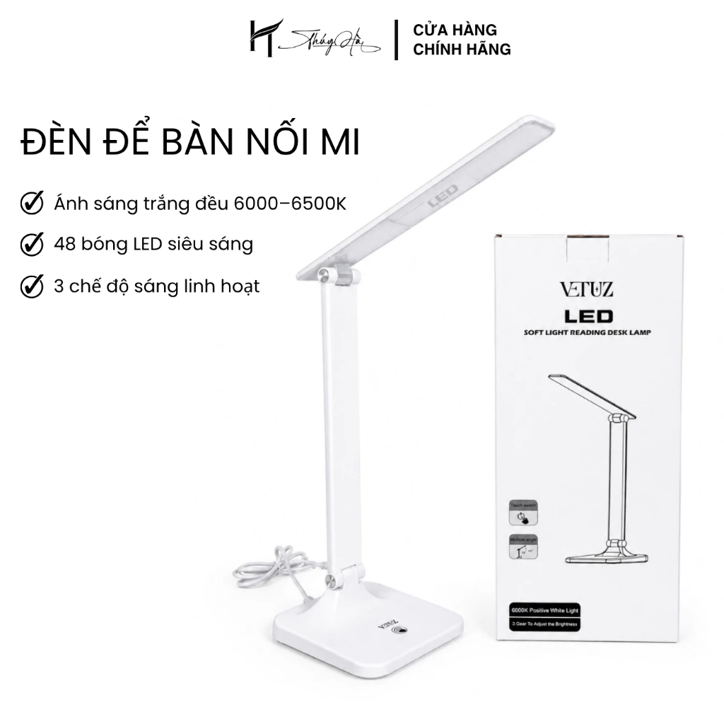 Đèn Để Bàn Nối Mi – 3 Chế Độ Sáng, Dùng Phun Xăm, Làm Nail, Học Tập, đèn LED VETUZ / Thúy Hà