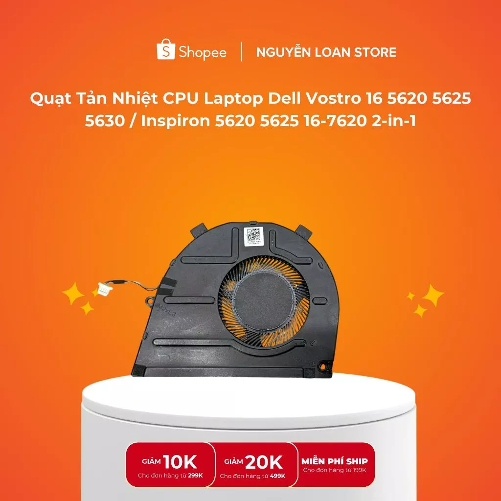 Quạt Tản Nhiệt CPU Laptop Dell Vostro 16 5620 5625 5630 / Inspiron 5620 5625 16-7620 2-in-1 (DC 5V - Zin Cũ Bóc Máy)