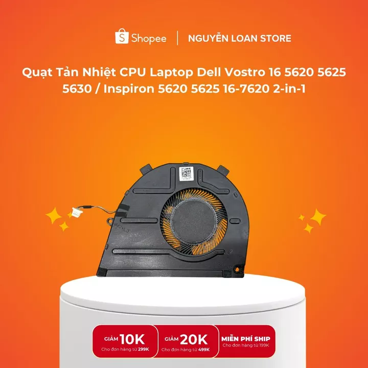 Quạt Tản Nhiệt CPU Laptop Dell Vostro 16 5620 5625 5630 / Inspiron 5620 5625 16-7620 2-in-1 (DC 5V - Zin Cũ Bóc Máy)