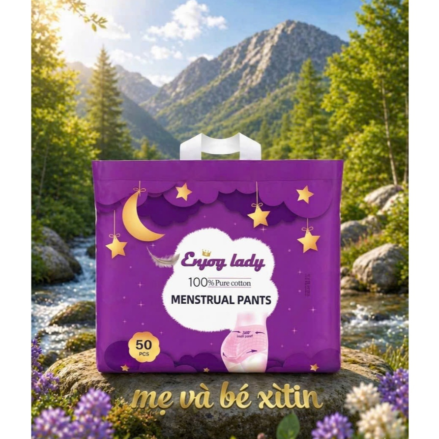 Băng vệ sinh dạng quần Enjoy lady Một bịch 50 miếng 100% Pure Cotton.