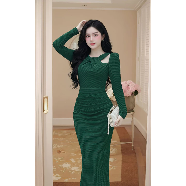 Váy Công Sở MDU3827 Thiết Kế Cổ Váy Cut-Out Cách Điệu Dáng Váy Ôm Body Từ MDU