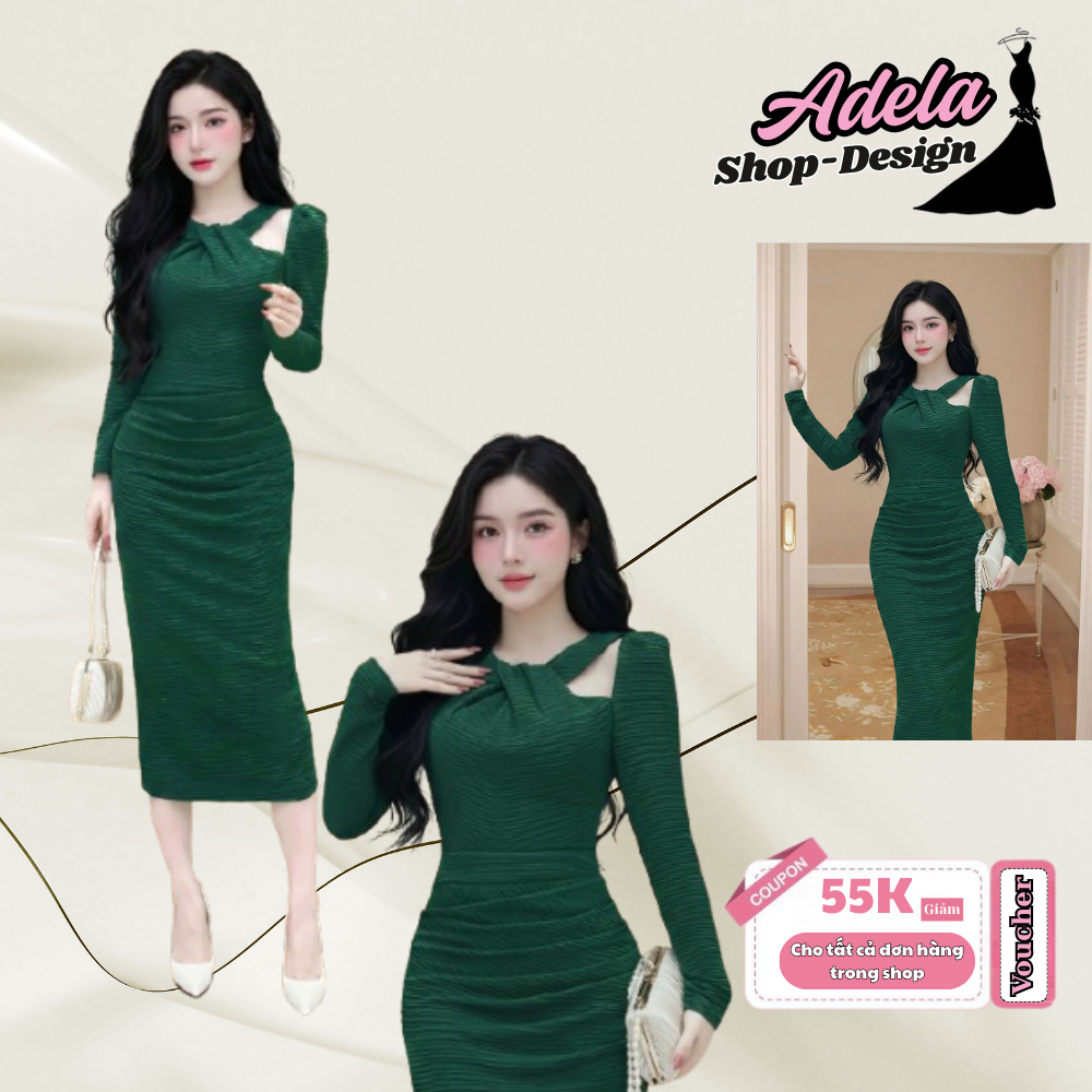 Váy Công Sở ADELA DESIGN Thiết Kế Cổ Váy Cut-Out Cách Điệu Dáng Vy Ôm Body MDU3827