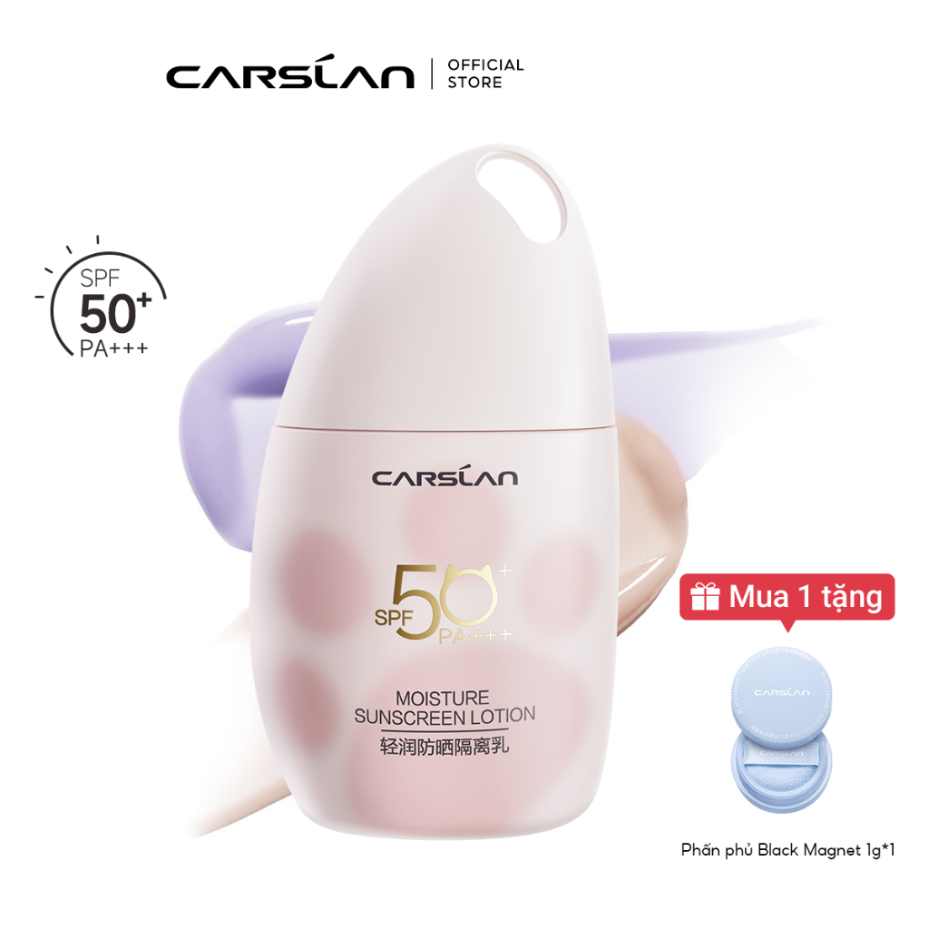 Kem lót chống nắng mỏng nhẹ Carslan chống nắng cao ẩm mịn tệp da nâng tông tự nhiên 4 in 1 35g