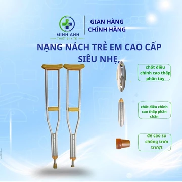 (1 ĐÔI)Nạng trẻ em nhẹ chống trượt chiều cao trẻ em gãy xương phục hồi chức năng nạng đôi người già nạng nách gậy tậP