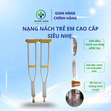 (1 ĐÔI) Nạng trẻ em nhẹ chống trượt chiều cao trẻ em gãy xương phục hồi chức năng nạng đôi người già nạng nách gậy tập