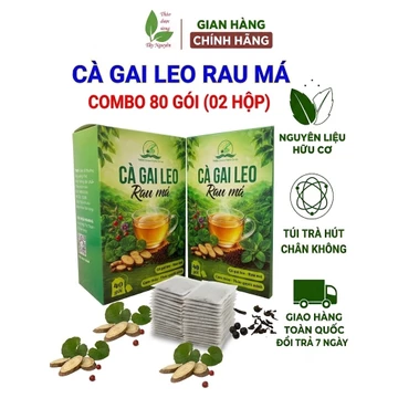 80 gói trà cà gai leo rau rau má Bảo Khang, trà túi lọc thảo mộc, gồm cà gai leo, rau má, cam thảo