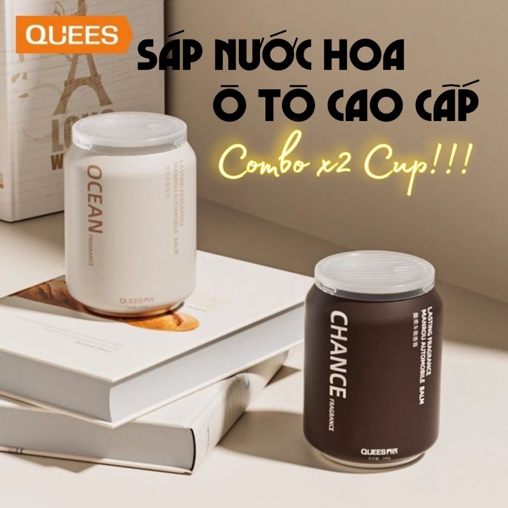 [COMBO 2 HỘP] Sáp nước hoa Ô Tô QUEES CUP cao cấp - Khử mùi nội thất xe hơi - Thơm dịu nhẹ - Chống say xe - Sáp thơm