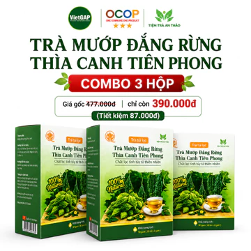 {Deal Hời} 3 Hộp Trà Khổ Qua Rừng Thìa Canh Chuẩn VietGAP, Trà Thảo Mộc Mướp Đắng Rừng Thìa Canh, Trà Túi Lọc 30 Gói