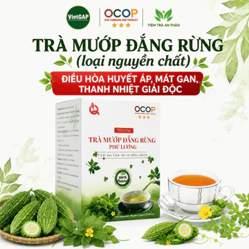 Trà Khổ Qua Rừng Nguyên Chất Chuẩn VietGAP, Ocop, Trà Thảo Mộc Mướp Đắng Rừng Hộp 30 Gói