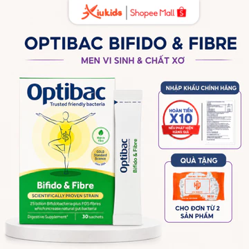 Men Vi Sinh Optibac Bifido & Fibre Hỗ trợ giảm táo bón và bổ sung chất xơ, lợi khuẩn đường ruột