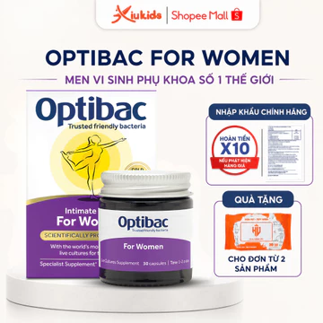 Men Vi Sinh Phụ Khoa Optibac tím For Women bổ sung lợi khuẩn chăm sóc vùng kín, tăng sức đề kháng phụ nữ