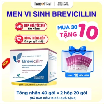 ( MUA 30 TẶNG 10) Men vi sinh Brevicillin 20 tỷ lợi khuẩn hỗ trợ cân bằng hệ vi sinh đường ruột, chính hãng