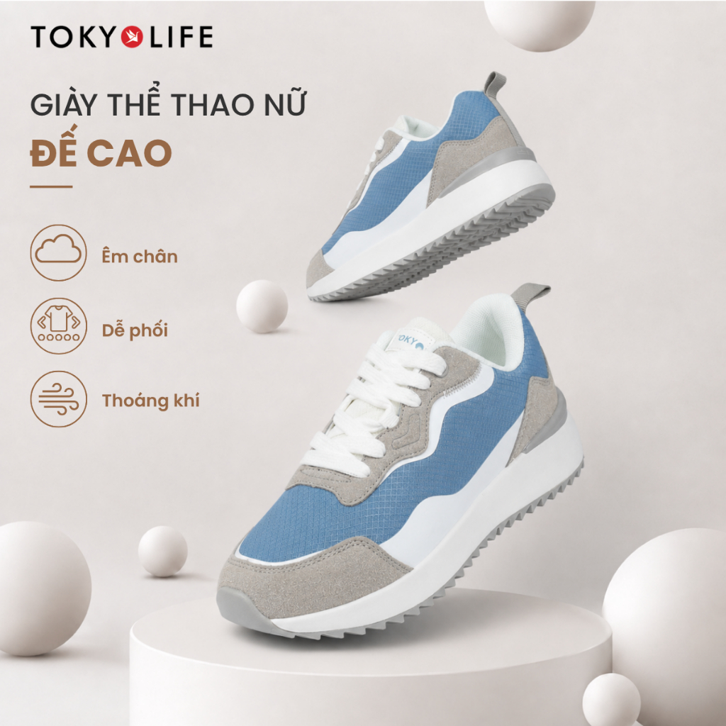 Giày thể thao NỮ êm chân kháng khuẩn TOKYOLIFE chất liệu thoáng khí,thiết kế trẻ trung, năng động 40003298